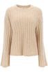 ribbed knit pullover sweater