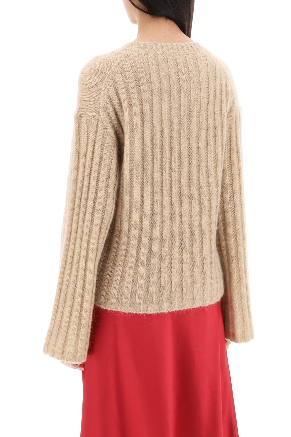 ribbed knit pullover sweater