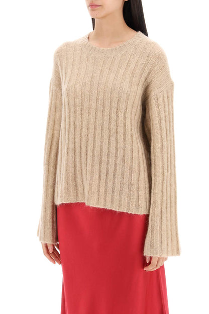 ribbed knit pullover sweater