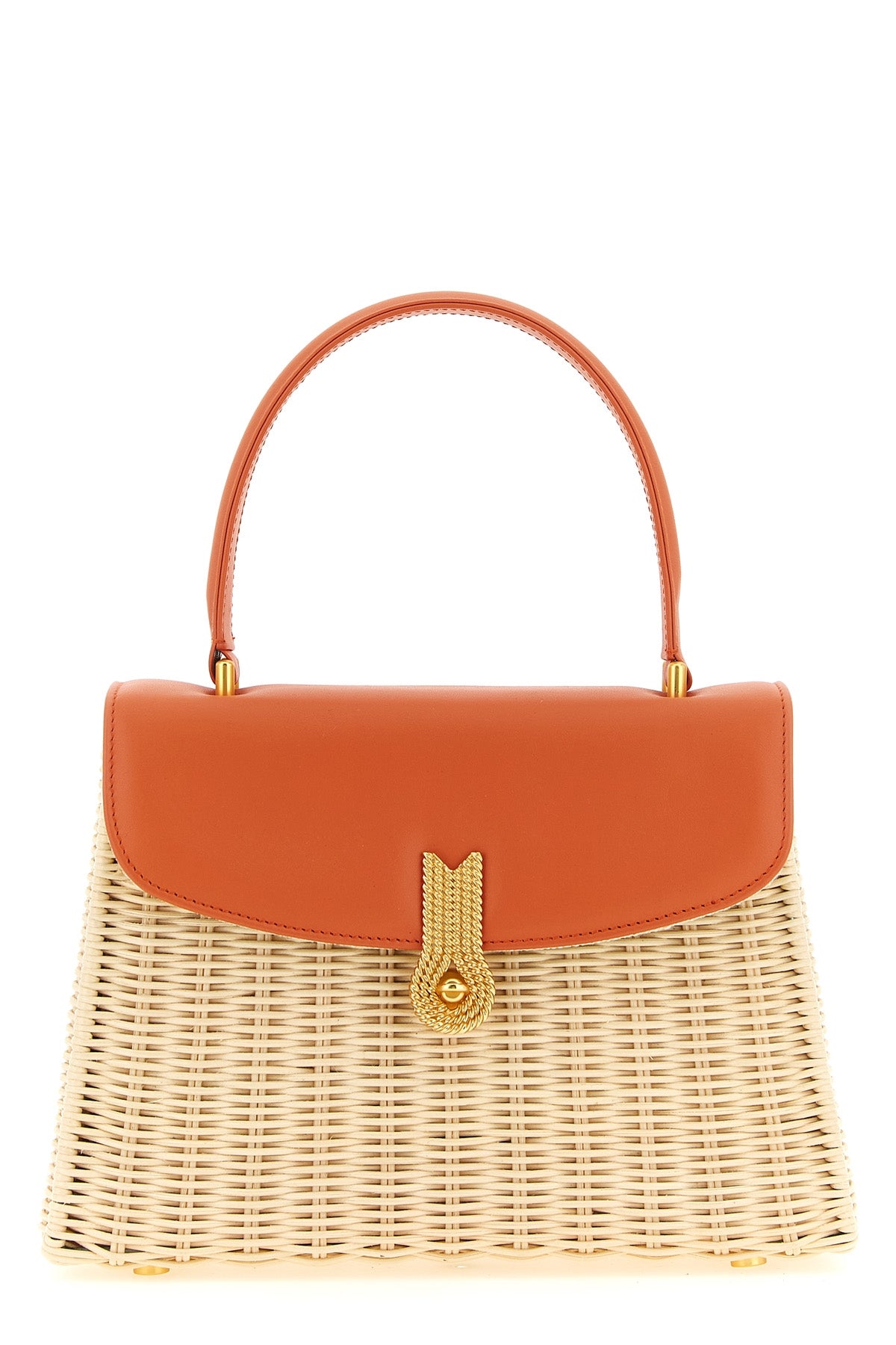 the daniele amato queen rattan handbag defines a structured aesthetic through th