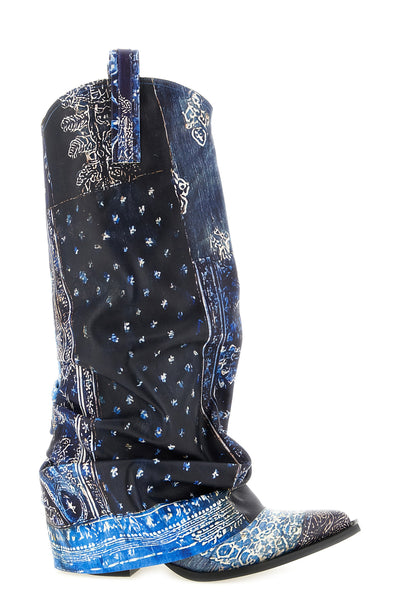 mid cowboy leather boots