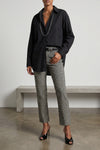 prince of wales pattern stretch cotton pants boy straight crop style