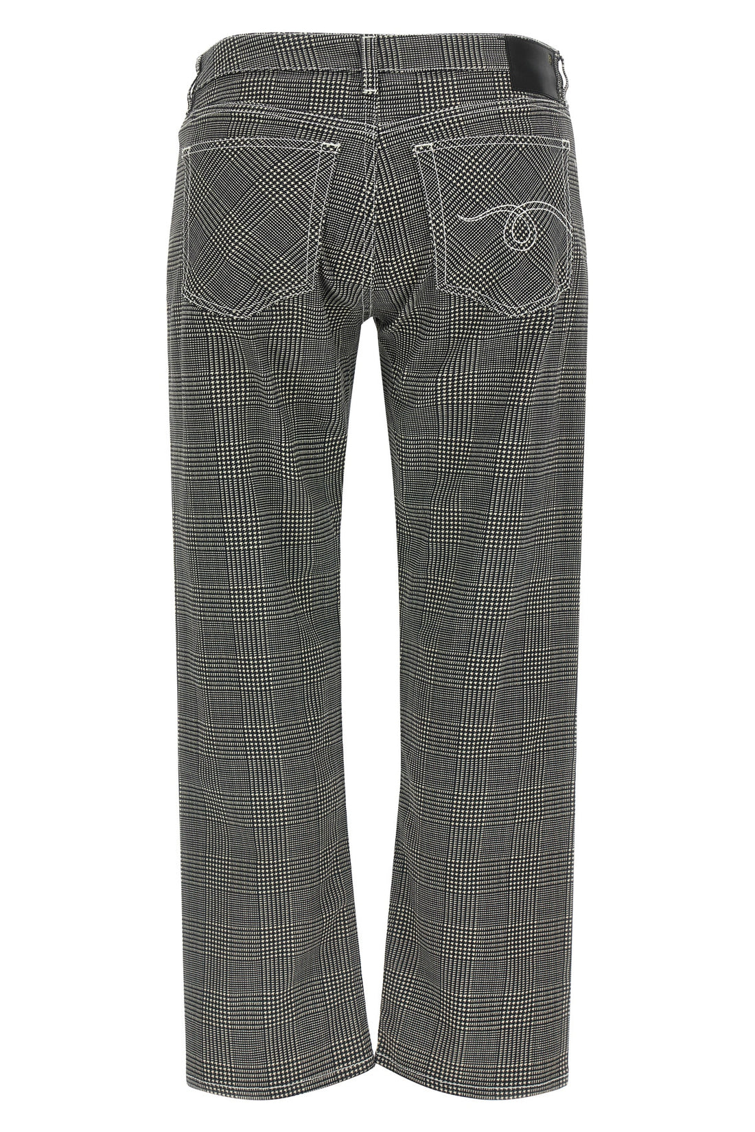 R13 25 prince of wales pattern stretch cotton pants boy straight crop style
