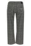 prince of wales pattern stretch cotton pants boy straight crop style