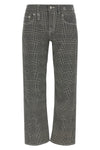 prince of wales pattern stretch cotton pants boy straight crop style