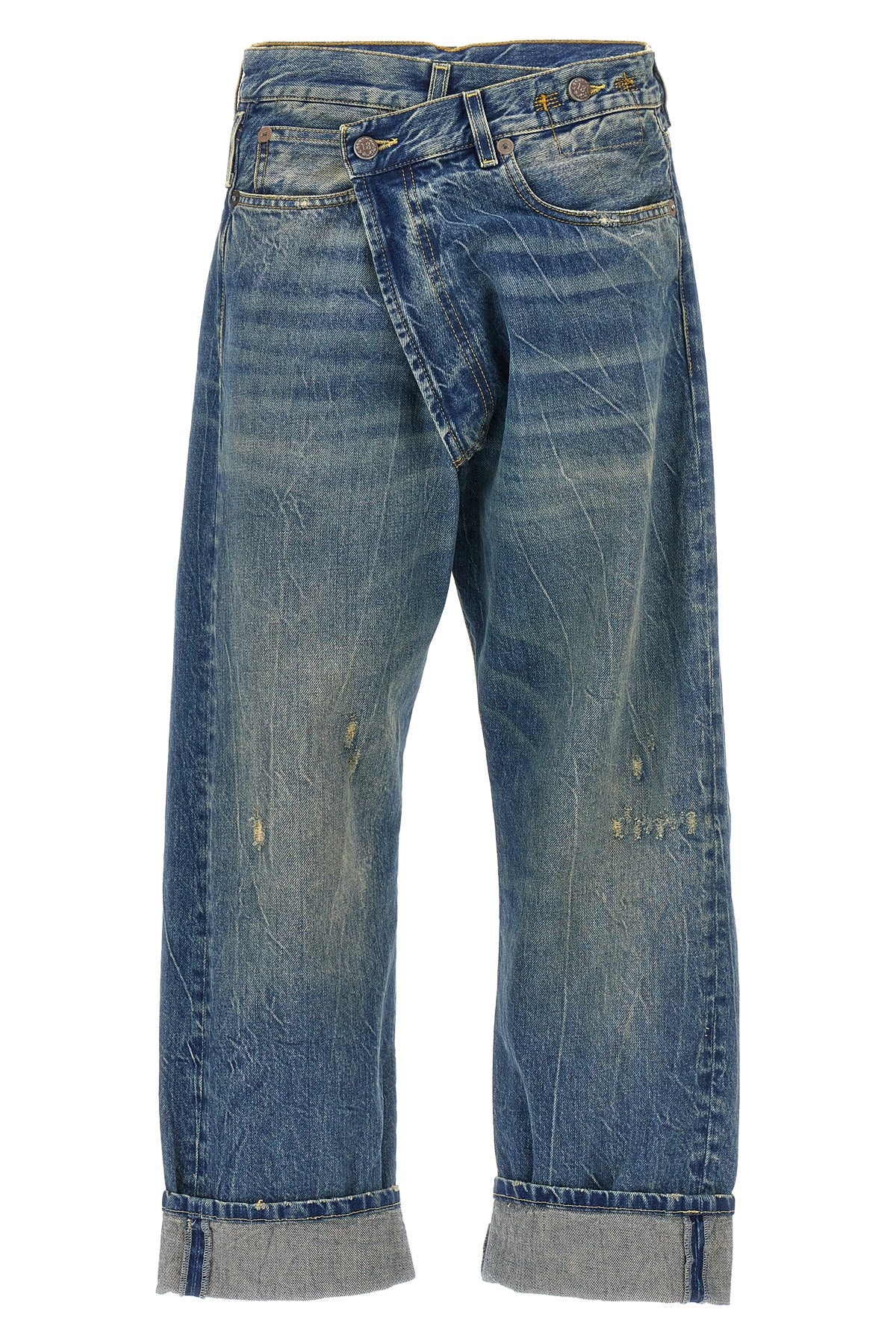 cross over cotton denim jeans