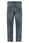 crossover stonewashed cotton denim jeans