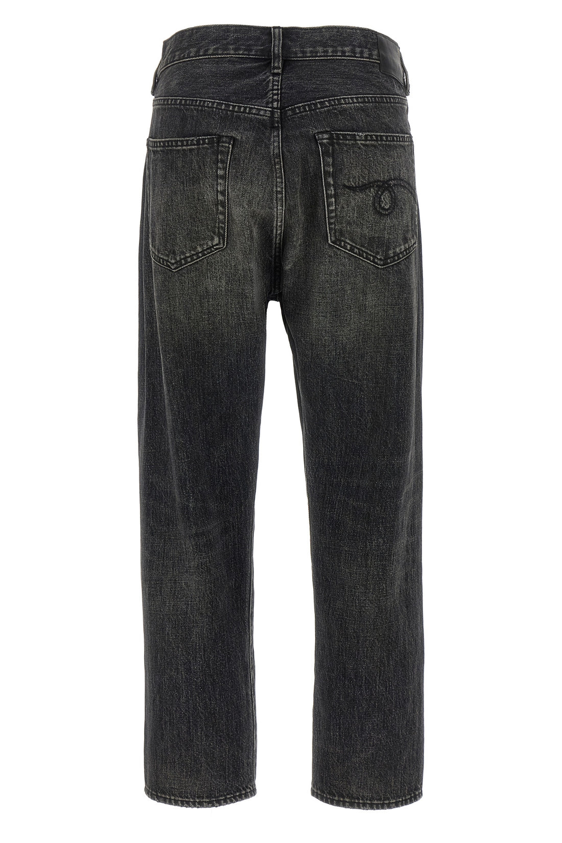 R13 25 crossover jeans in delavé cotton denim