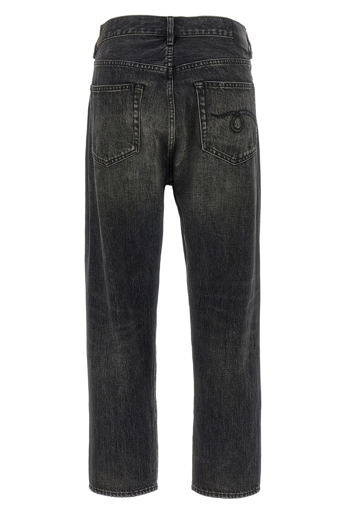 crossover jeans in delavé cotton denim