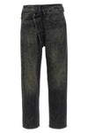 crossover jeans in delavé cotton denim