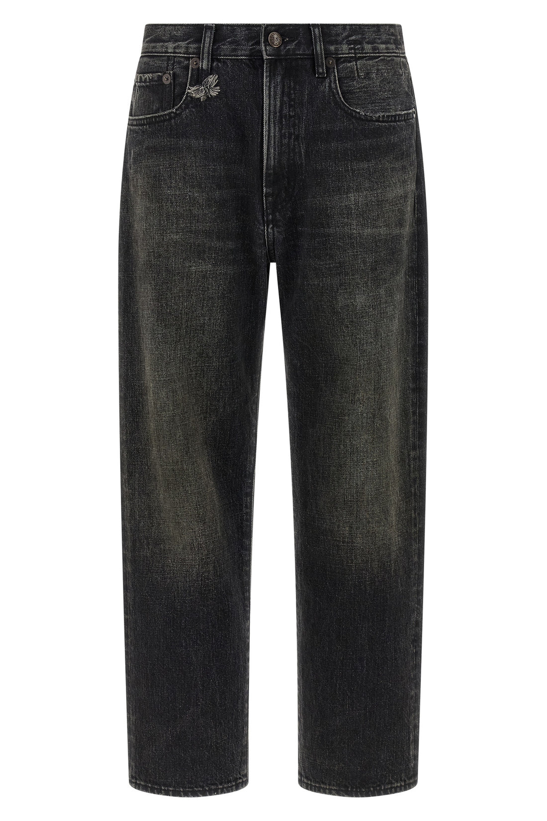 R13 27 bf used-effect stonewashed cotton denim jeans