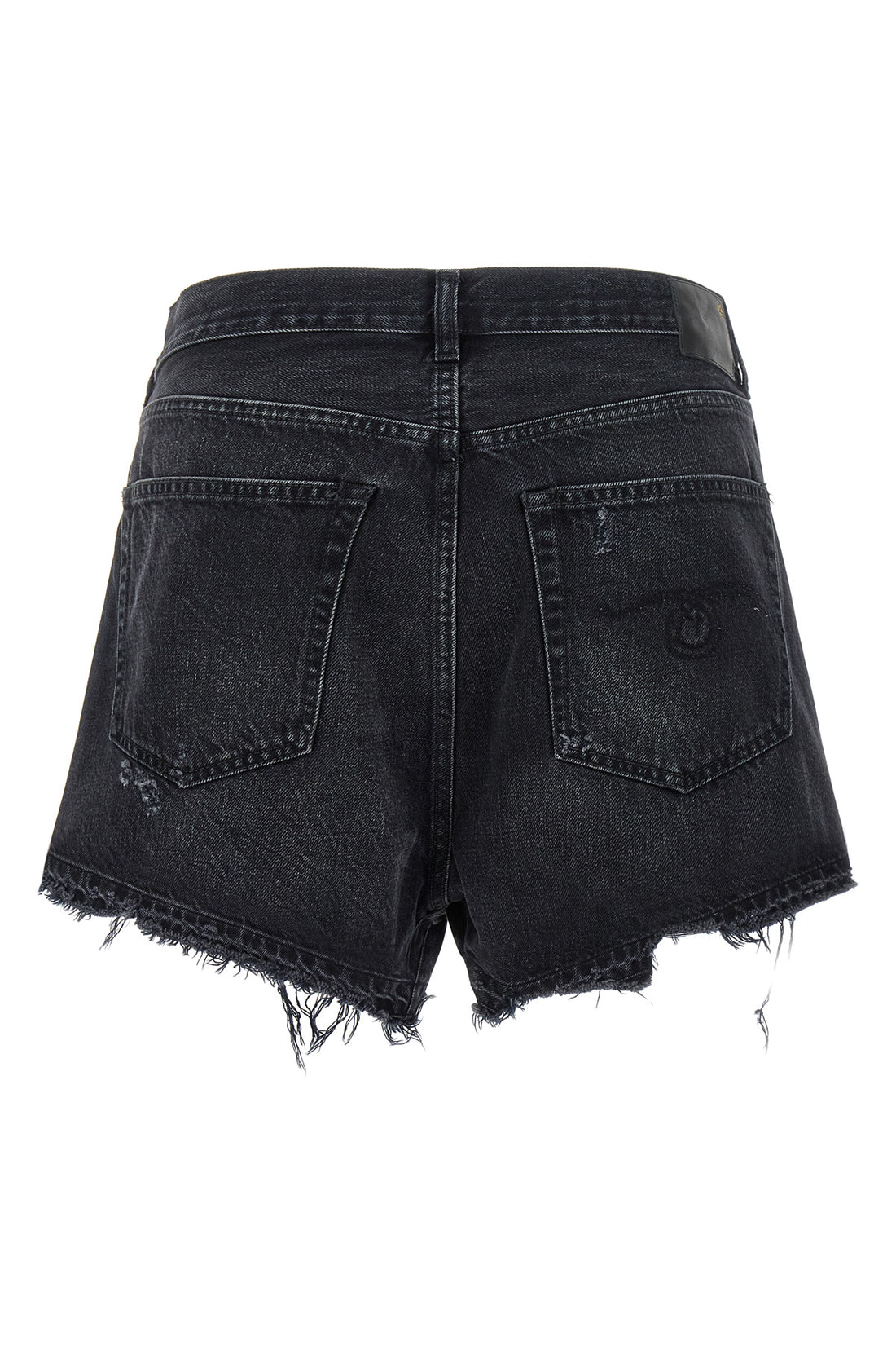 R13 24 cross over stone-washed cotton denim shorts