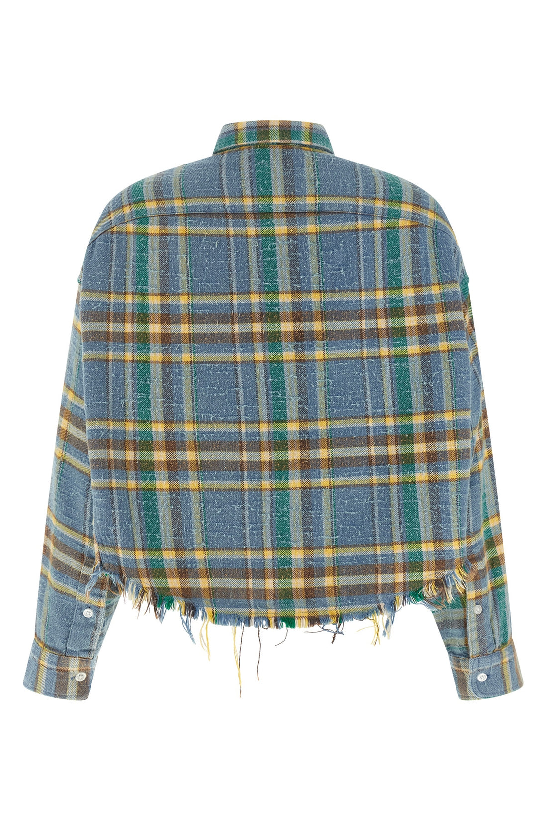 R13 XS check print peach cotton shirt