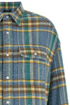 check print peach cotton shirt