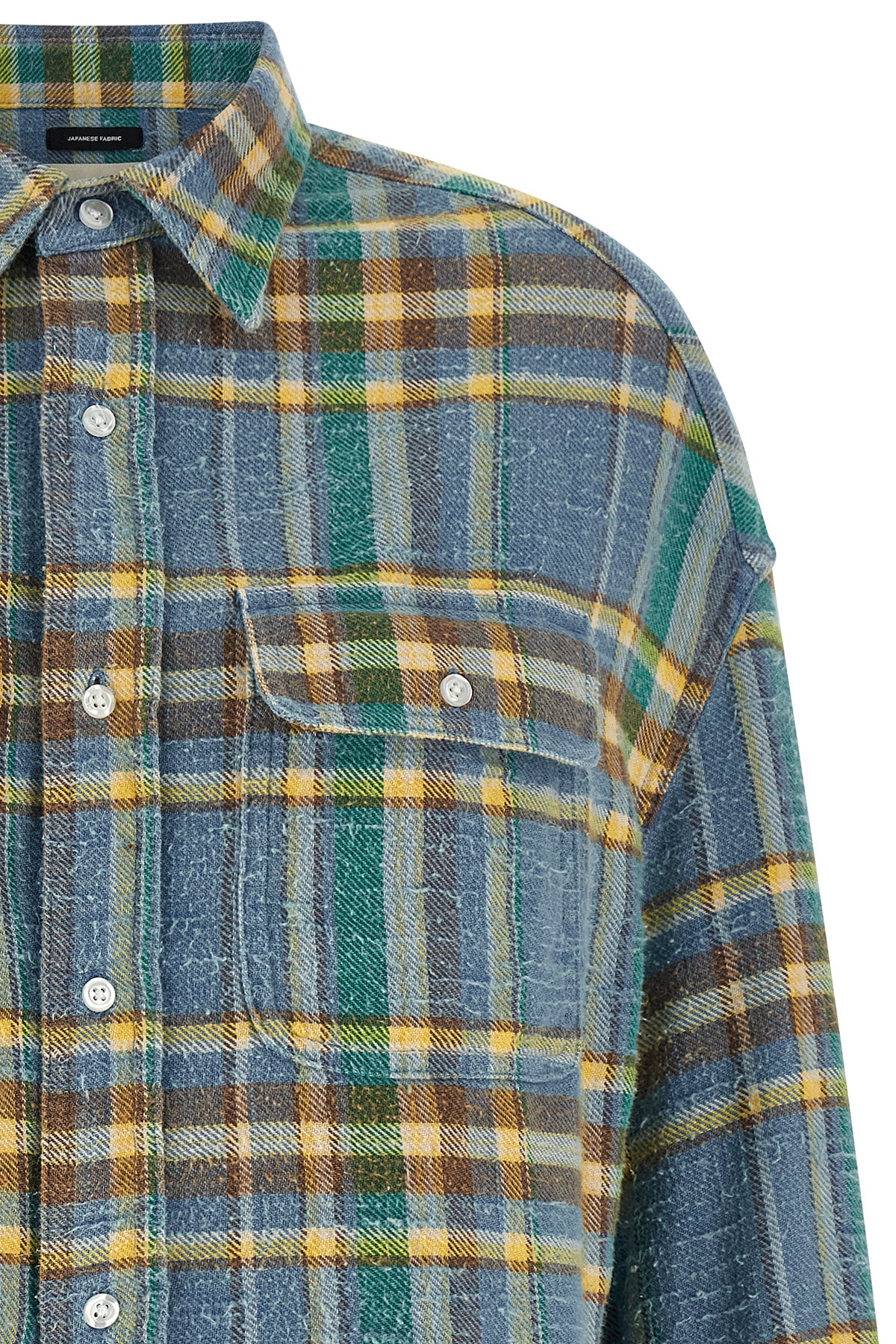 check print peach cotton shirt