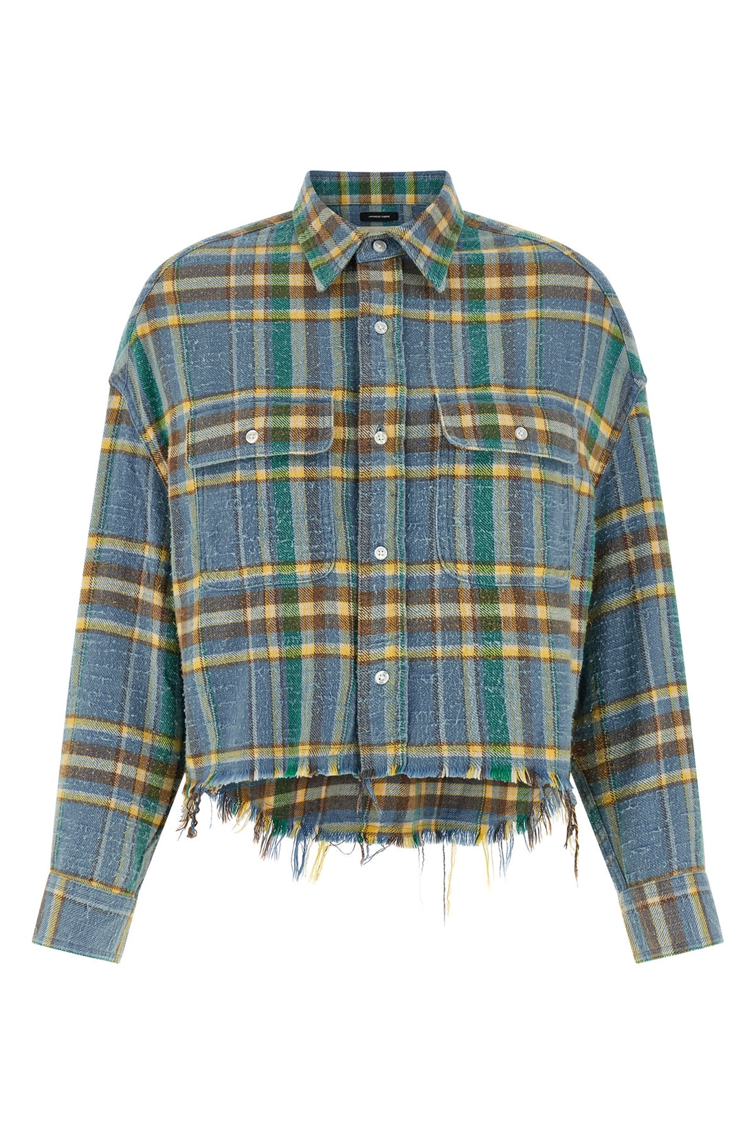 R13 XS check print peach cotton shirt
