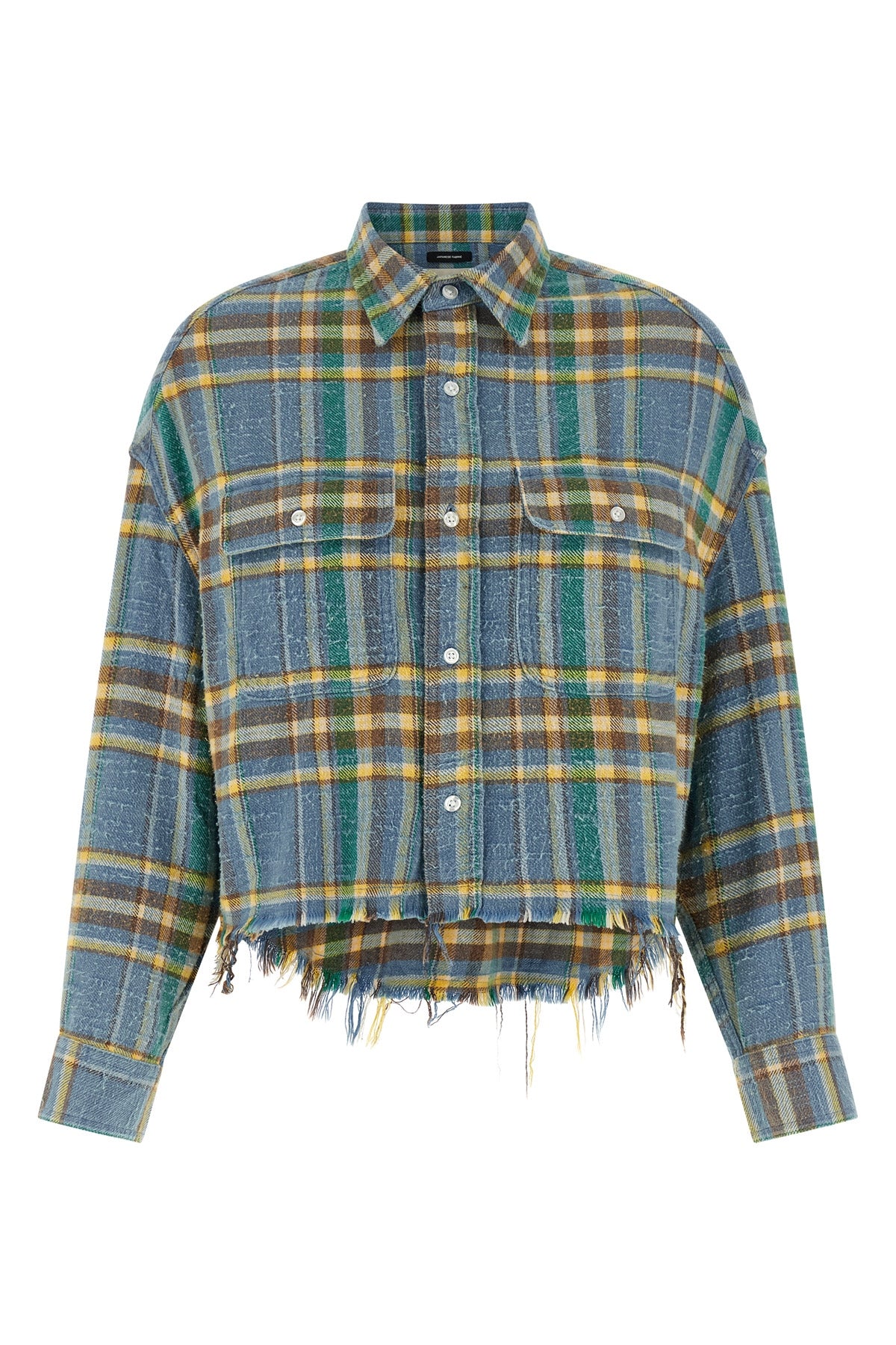 check print peach cotton shirt