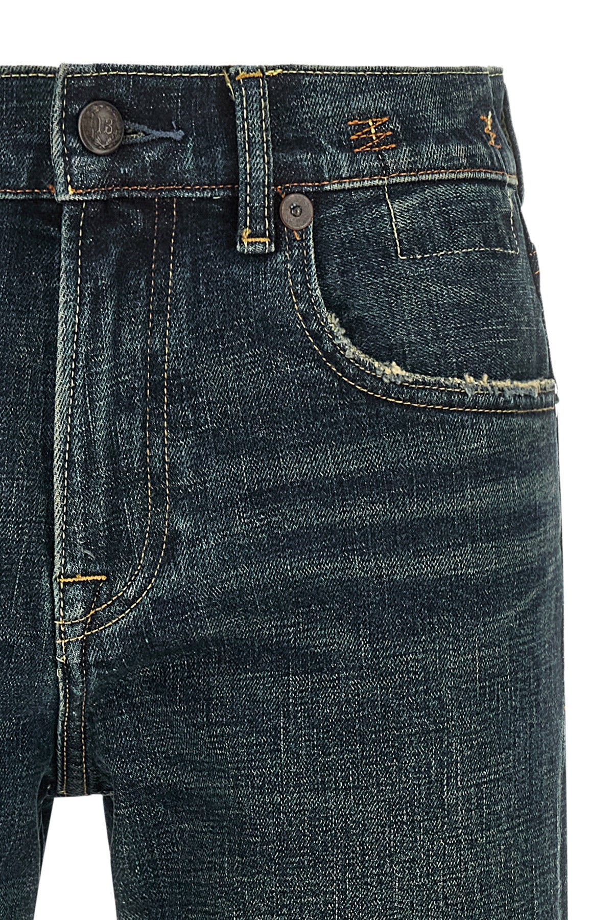 the romeo r13 jeans define a straight silhouette through a structured denim co