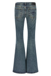 the overflow boy flare r13 jeans redefine the denim silhouette through exagger