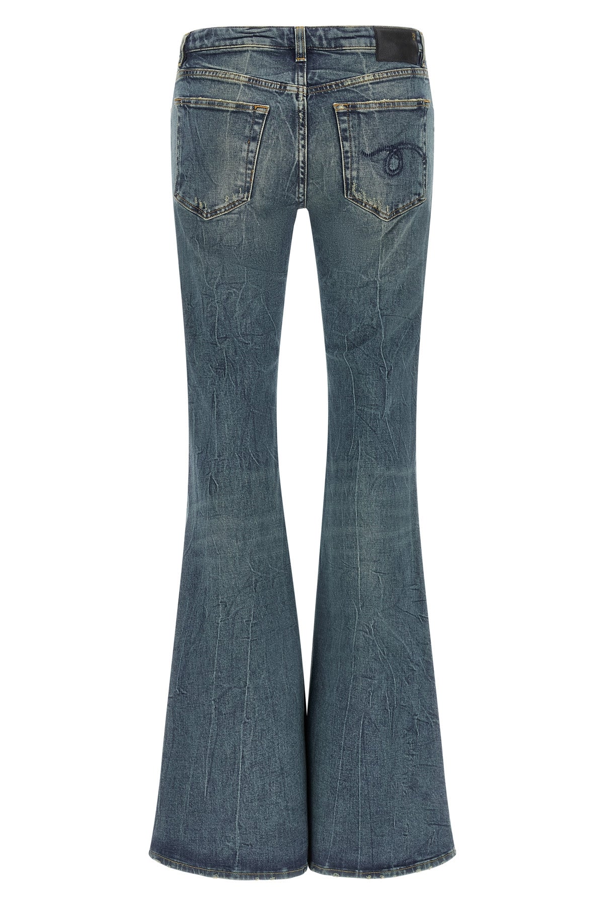 the overflow boy flare r13 jeans redefine the denim silhouette through exagger
