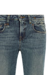 the overflow boy flare r13 jeans redefine the denim silhouette through exagger