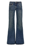 overflow boy flare low-rise denim jeans in delavé cotton