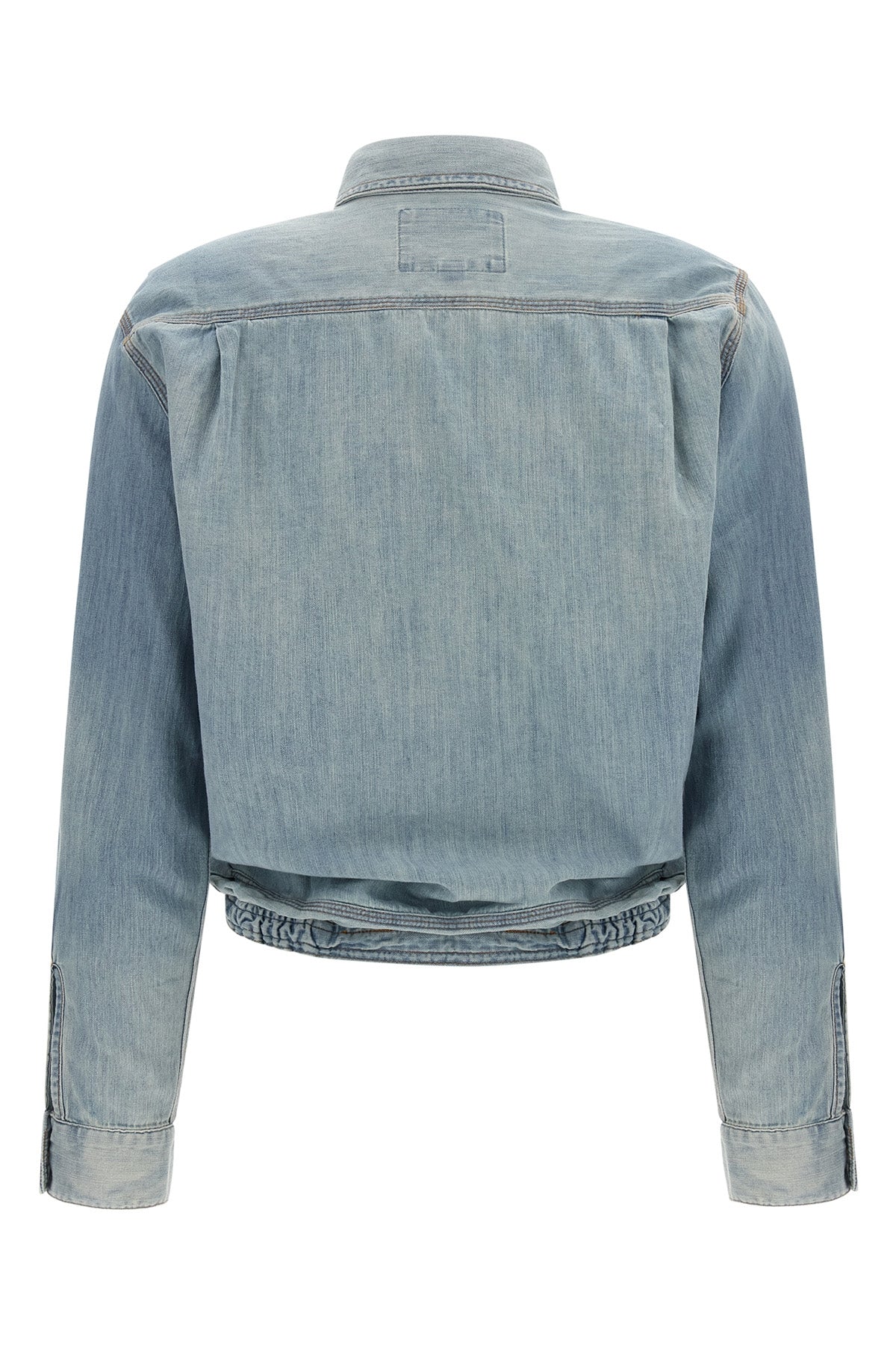 wrap around cotton denim shirt