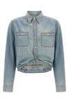 wrap around cotton denim shirt
