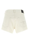 x-bf shorts in destroyed effect garment-dyed cotton denim