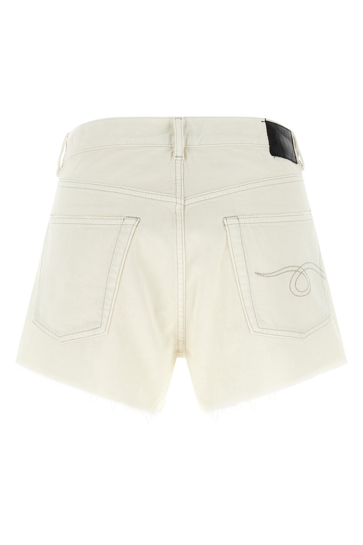 x-bf shorts in destroyed effect garment-dyed cotton denim