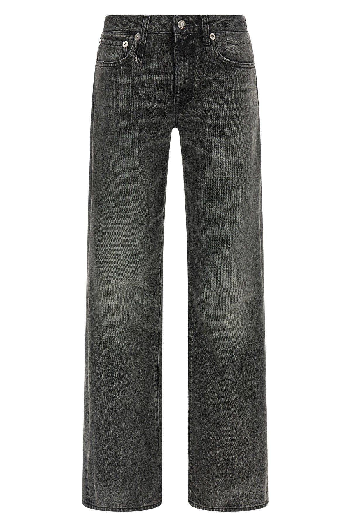 effie used-effect stonewashed cotton denim jeans