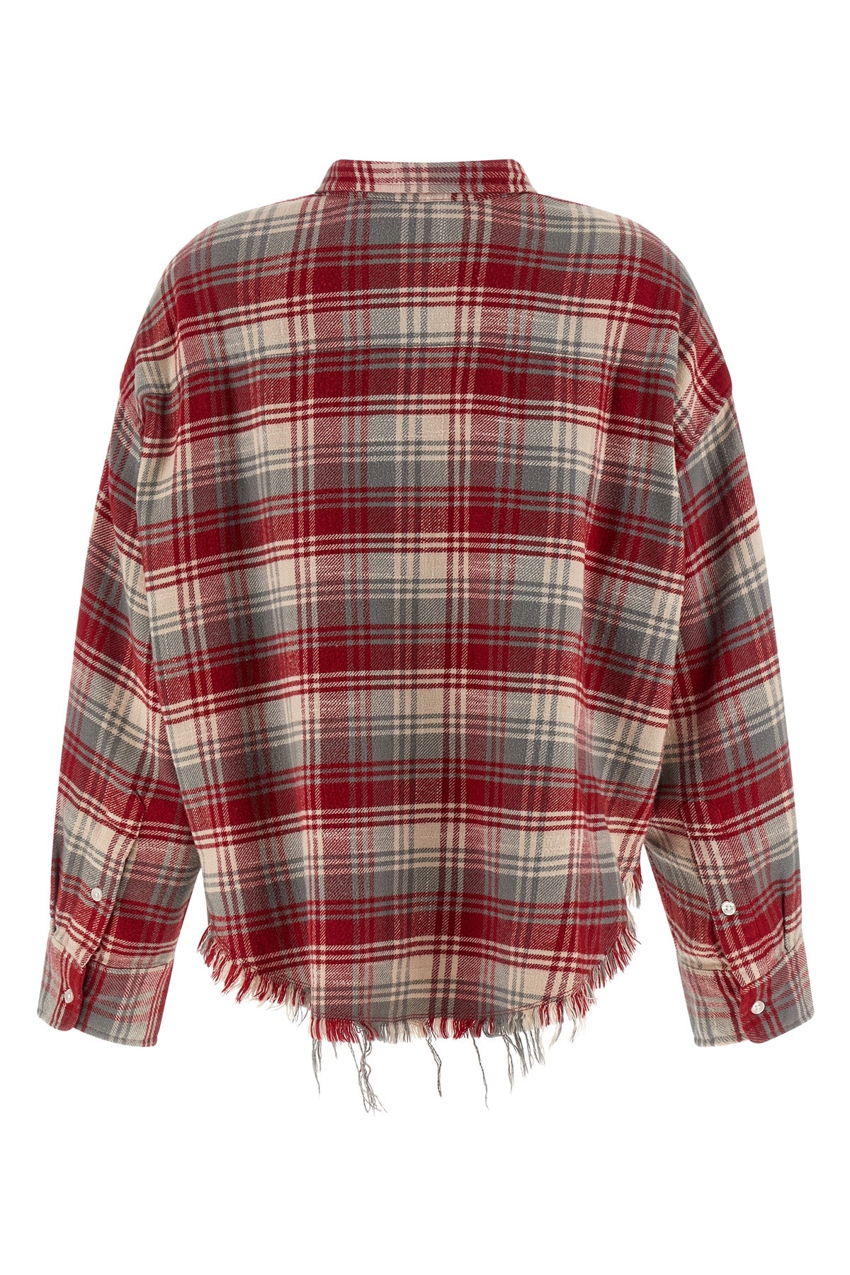 check print peach cotton shirt