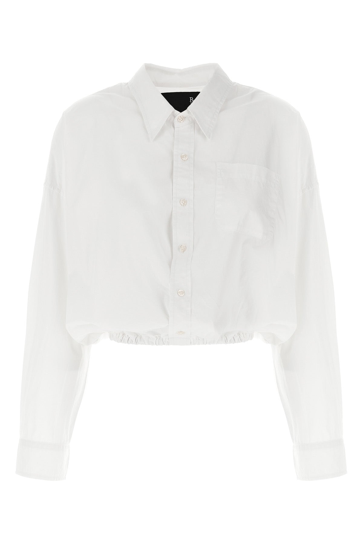 crossover bubble cotton shirt