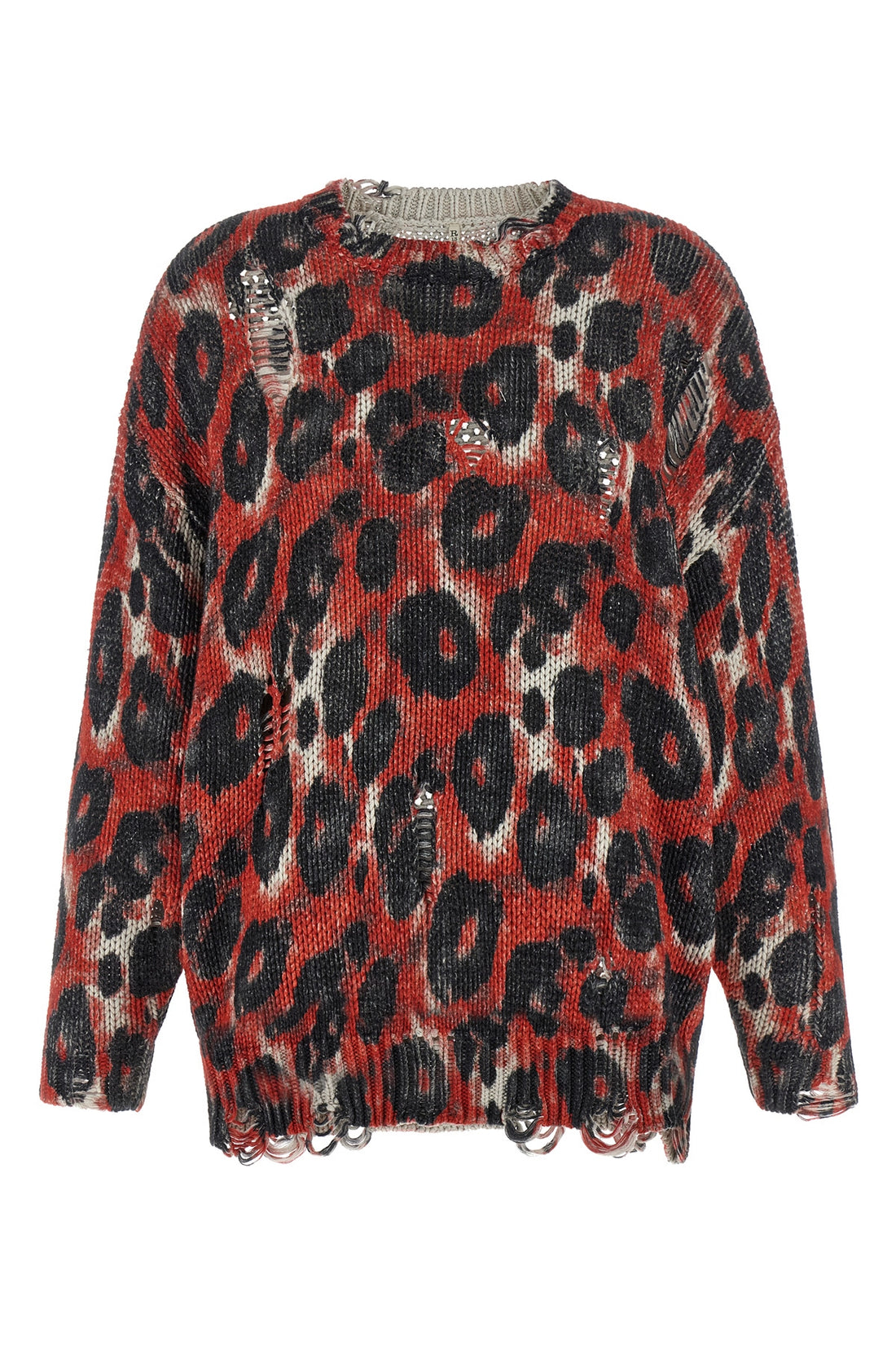 R13 XS animal print animal-effect cotton sweater