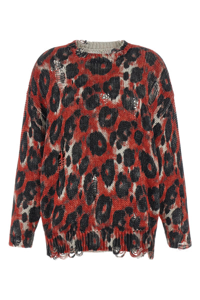 animal print animal-effect cotton sweater