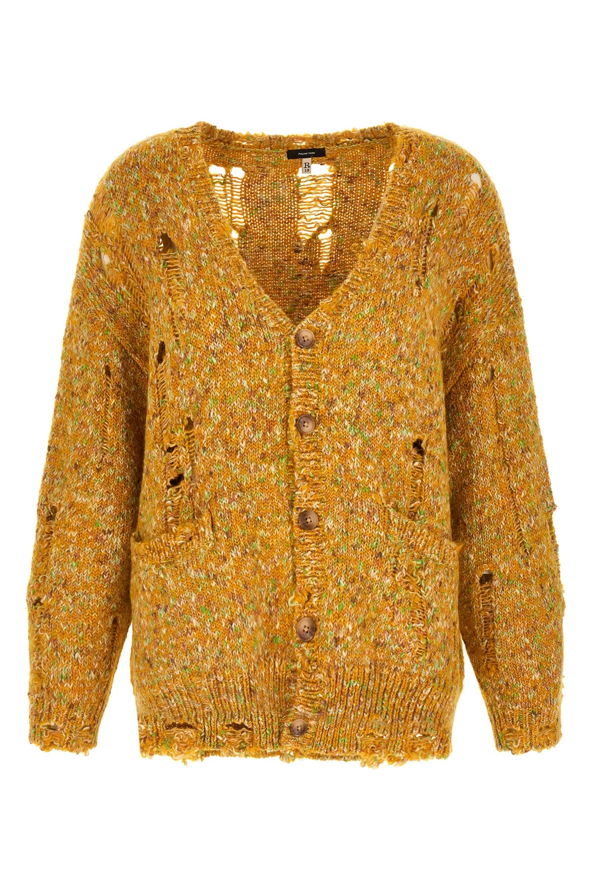 cardigan in used patterned alpaca blend