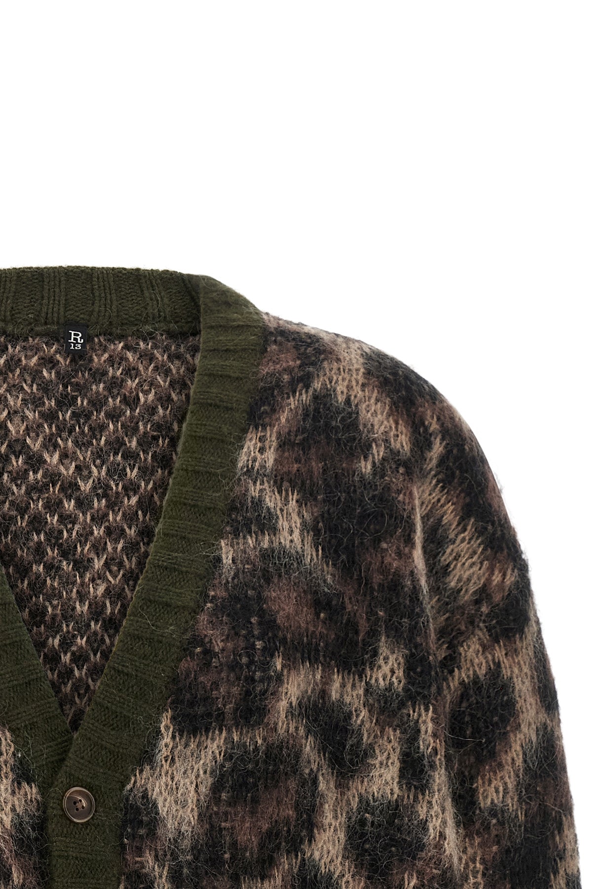 the cardigan r13 defines a relaxed silhouette through wide volumes and dropped s