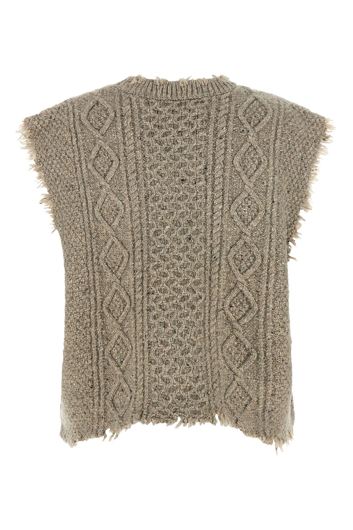 the boyfriend cable r13 vest redefines classic knitwear through a bold and dec