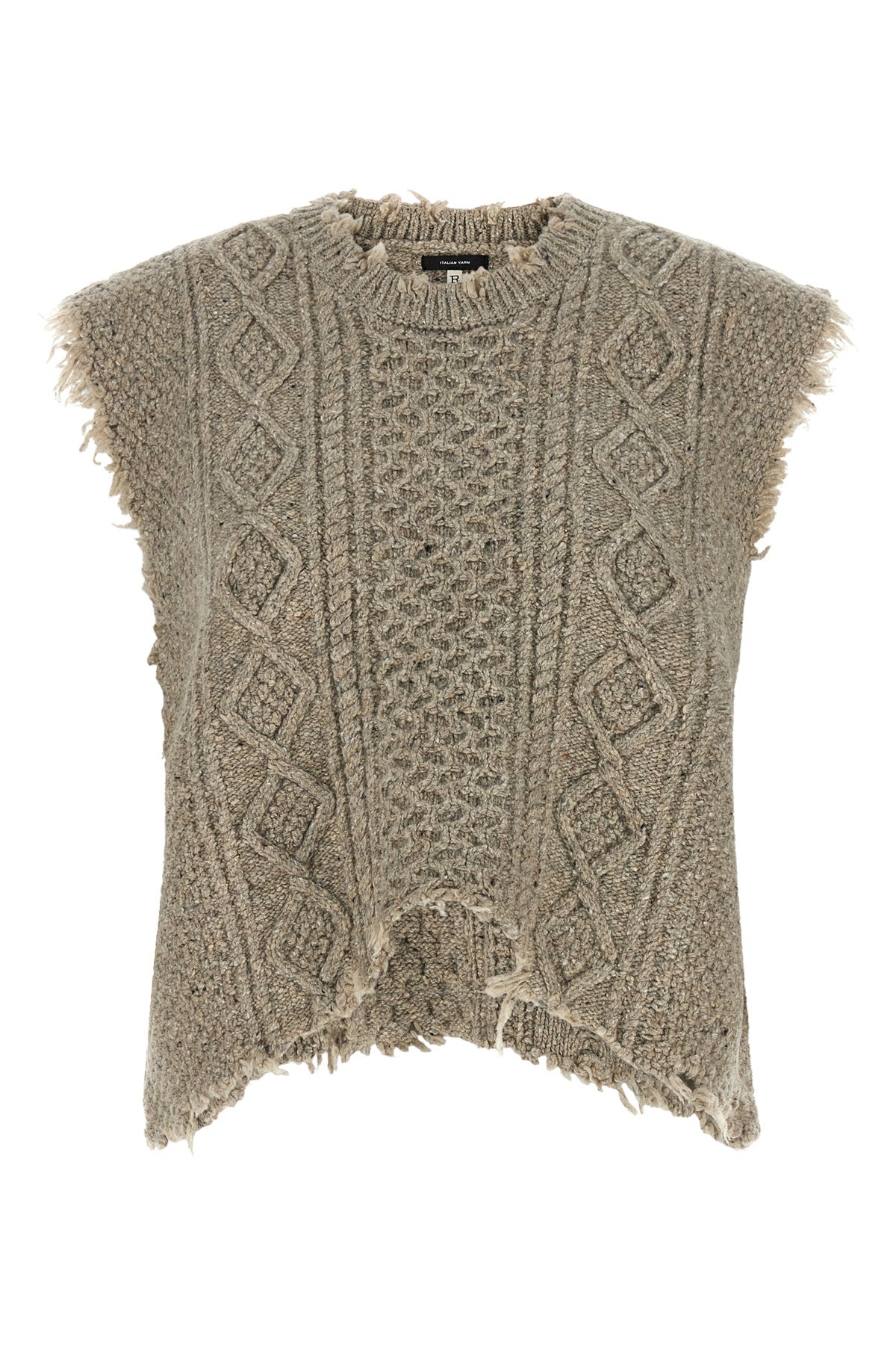 the boyfriend cable r13 vest redefines classic knitwear through a bold and dec