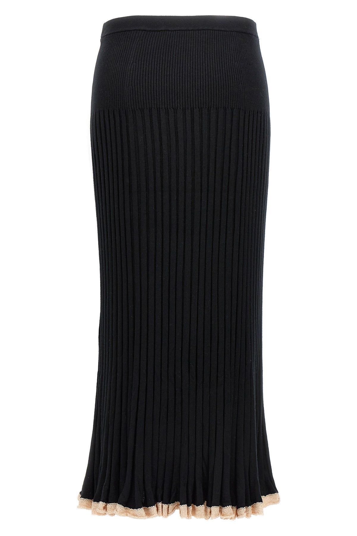 ribbed silk blend skirt