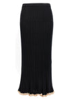 ribbed silk blend skirt