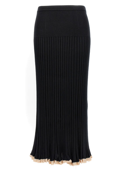ribbed silk blend skirt