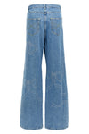 crystal ribbon hot fix cotton denim jeans embellished