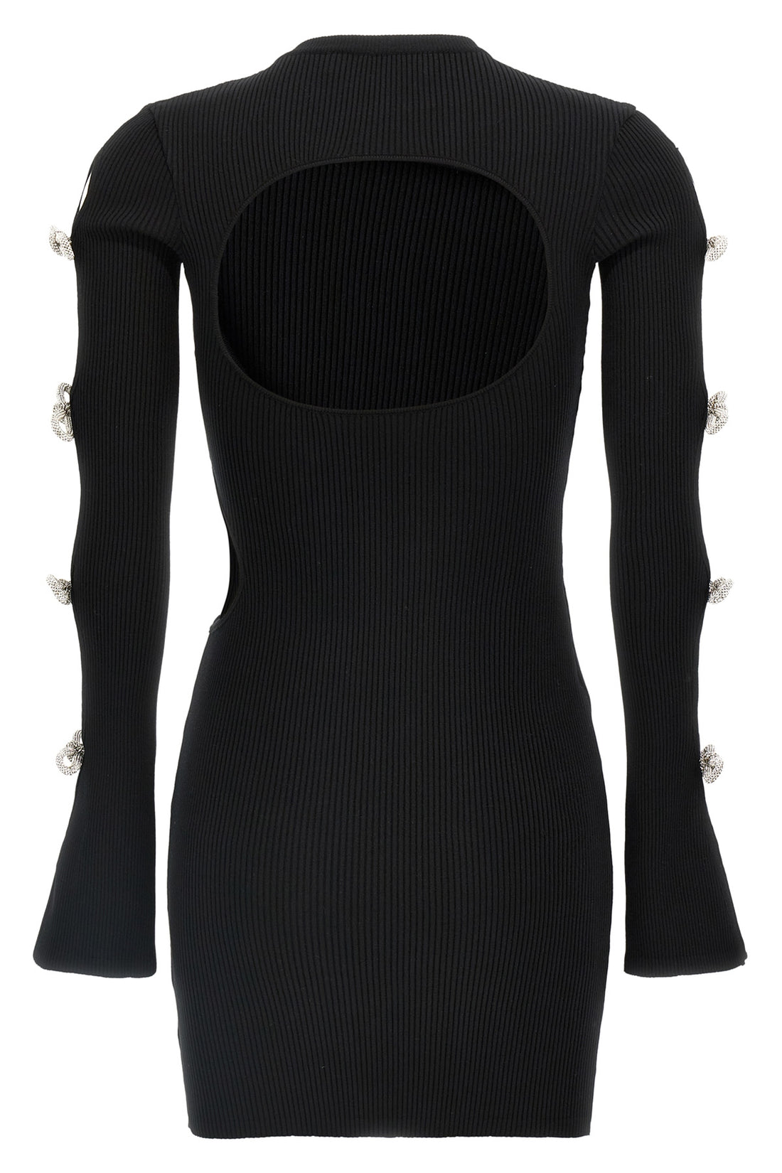 MACH &amp; MACH L cut-out crystal bow mini dress in stretch viscose blend