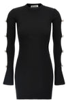 cut-out crystal bow mini dress in stretch viscose blend