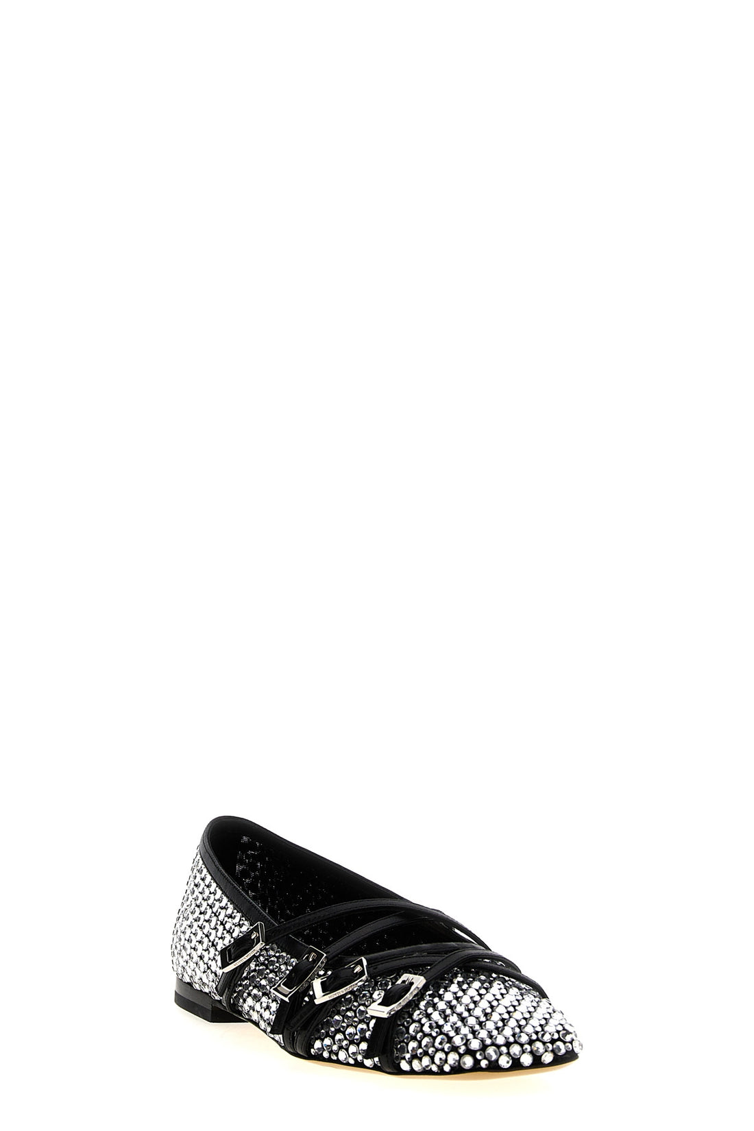MACH &amp; MACH 35 crystal net mesh ballet flats