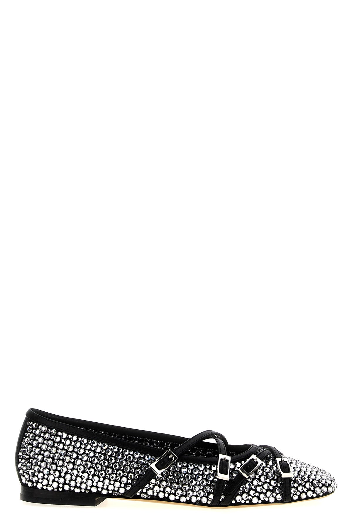 crystal net mesh ballet flats