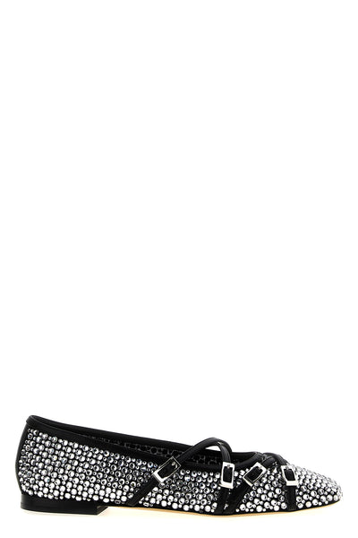 crystal net mesh ballet flats
