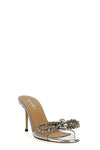 stud bow sandals in transparent pvc