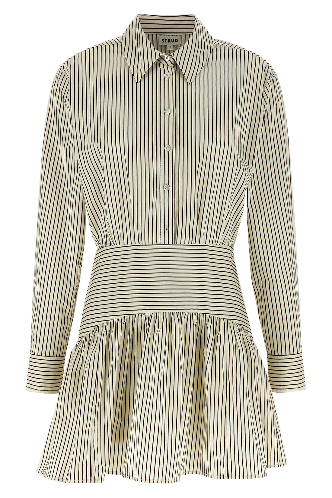 STAUD 8 rocco mini dress in striped cotton poplin